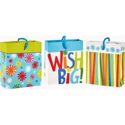 Hallmark Assorted Birthday Wish Gift Card Holder Mini Bags, Pack of 3