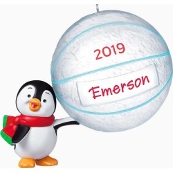 Hallmark Basketball Star Penguin 2019 DIY Personalization Ornament