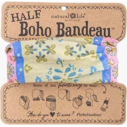 Natural Life Cream and Pink Floral Half Boho Bandeau