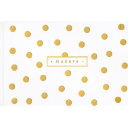Peter Pauper Press Gold Dots Leather Guest Book
