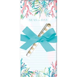 Lady Jayne Colorful Coral Magnetic List Pad with Pen