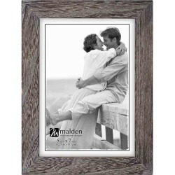 Malden Linear Rustic Wood Picture Frame in Rough Gray