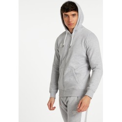 SMALL LOGO ZIP THROUGH HOODIE XL Grey Marl