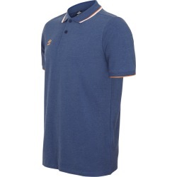 TIPPED PIQUE POLO S Blue Marl / Orange / White