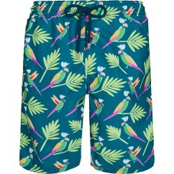 Men Long Swim Trunks Multicolore Parrots - Swimwear - Okoa - Blue - Size XL - Vilebrequin