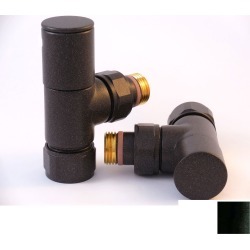 Tuzio Regular Angle Valve Pair for Hydronic Towel Warmers A1015 Matte Black
