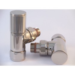 Tuzio Regular Angle Valve Pair for Hydronic Towel Warmers A1016 Polished Nickel