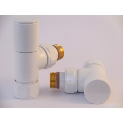 Tuzio Regular Angle Valve Pair for Hydronic Towel Warmers A1011 White