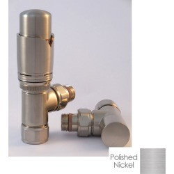 Tuzio Thermostatic Angle Valve Pair for Hydronic Towel Warmers A1046 Polished Nickel