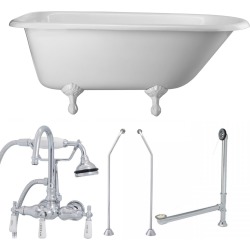 Randolph Morris Heritage 60 Inch Classic Clawfoot Tub Package TUBSET7WHCP Chrome Fixtures