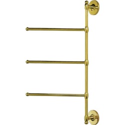 Gatco Wall Mount 3 Arm Swivel Towel Rack 1458 Polished Brass