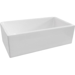 Randolph Morris 33 X 18 Square Front Fireclay Reversible Apron Farmhouse Sink BCG3318WH White