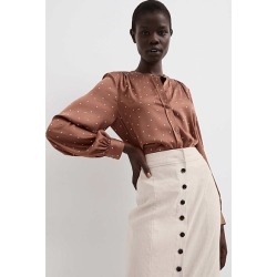 Spot Button Through Shirt - Fox Brown