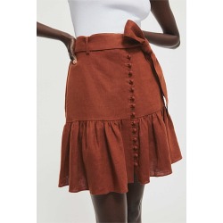 Button Front Tie Mini Skirt - Spice Red found on Bargain Bro from Witchery Fashions Pty Ltd for USD $21.03