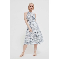 Pintuck Print Midi Dress - Riviera Blue found on Bargain Bro from Witchery Fashions Pty Ltd for USD $26.30