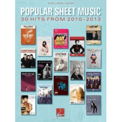 popular sheet music 30 hits from 2010 2013