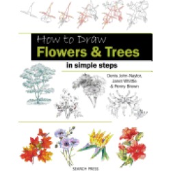 how to draw flowers and trees in simple steps